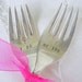I Do Me Too Hand Stamped Vintage Cake Forks