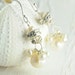 Bridal jewelry, pearl earrings, bridesmaid jewelry, Dainty Pearl and Crystal Earrings with a Twist