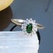 Tsavorite Garnet Ring in Sterling Silver with Cubic Zirconia Accents Engagement Alternative January Birthstone Gemstone Jewelry