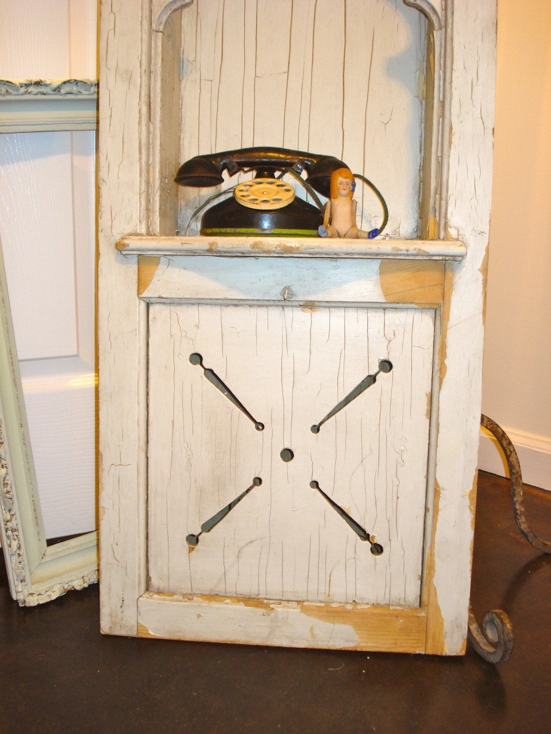 architectural salvage gothic phone nook by paddywhacks on Etsy