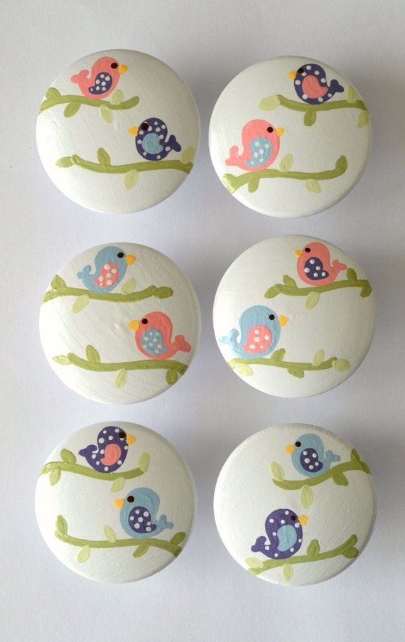 Items similar to Birds and Branches Knobs on Etsy