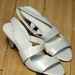 90s White Nine West Wedding Shoes SlingbackSandals Size 7.5 M 38/39