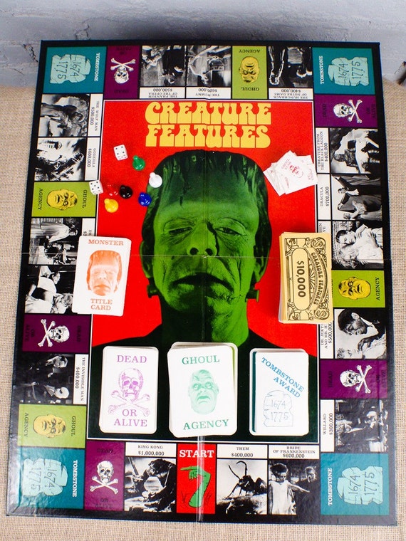 1970s Creature Features Board Game The Game of Horror