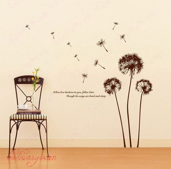 Items Similar To Dandelionwall Vinyl Decal Wall Decals Sticker Art On Etsy 