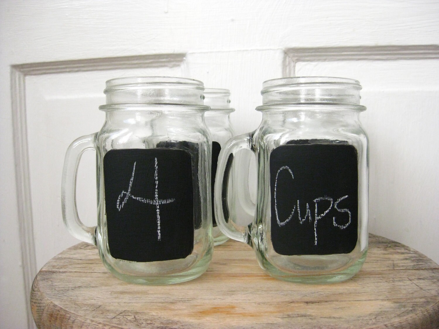 Chalkboard Painted Mason Jars Set of 4