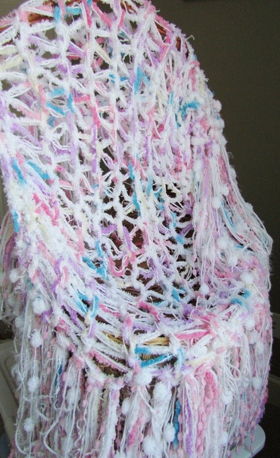 Fringe Blanket Baby Photo Prop. Purple Pink White Newborn