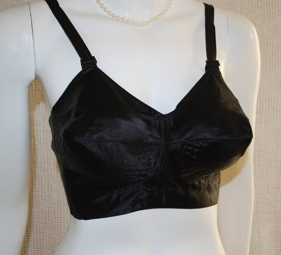 1960s Black Bullet Bra Exquisite Form Acetate by IntimateRetreat