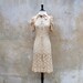 Reserved for Frenchkit Antique 1930's sheer ivory handmade lace dress/ vintage 30s party dress/ medium
