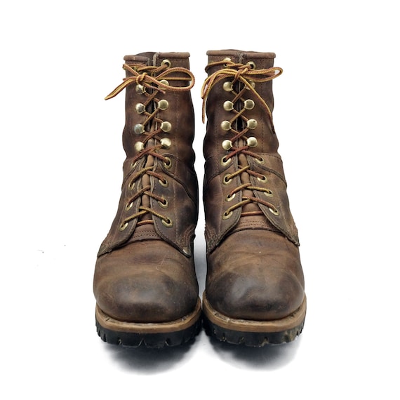 Rustic Women's Logger Boots: Lace up Hiker / Work Boot in