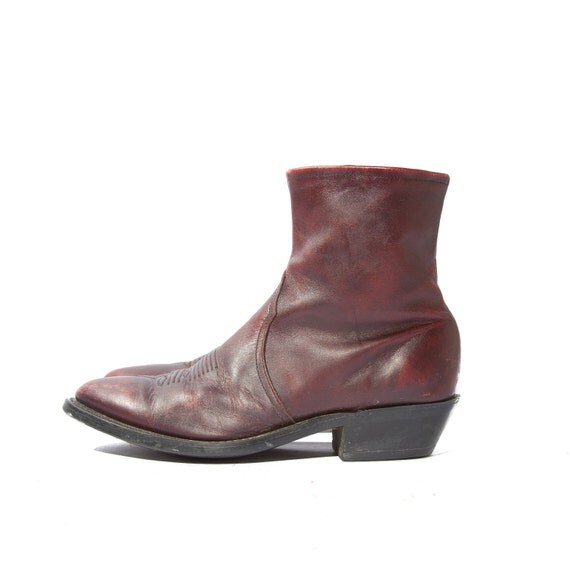 oxblood leather ankle boots