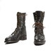 Vintage Lacer Boot by Texas Boot Black Steel Toe Combat Boot Style Lacers Men's size 8 / Women's size 9 1/2 - 10