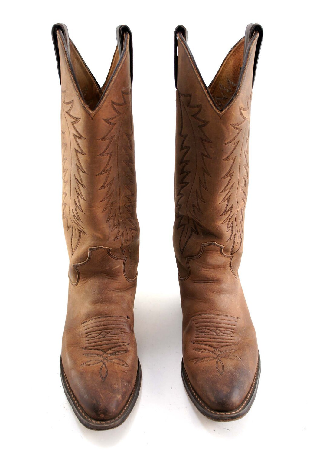 Women's Justin Cowboy Boots in Brown with Feather Stitch