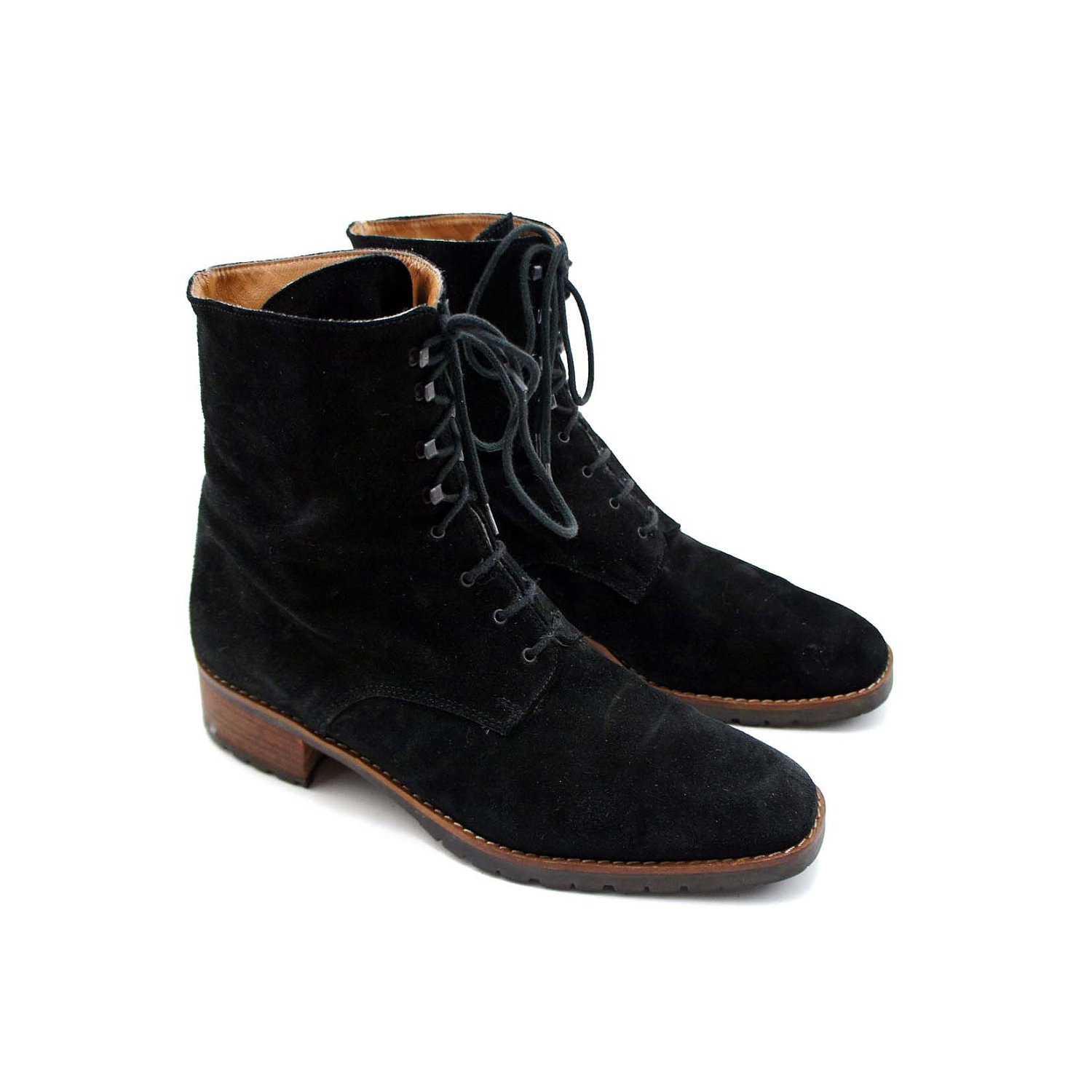 suede lace up ankle boot