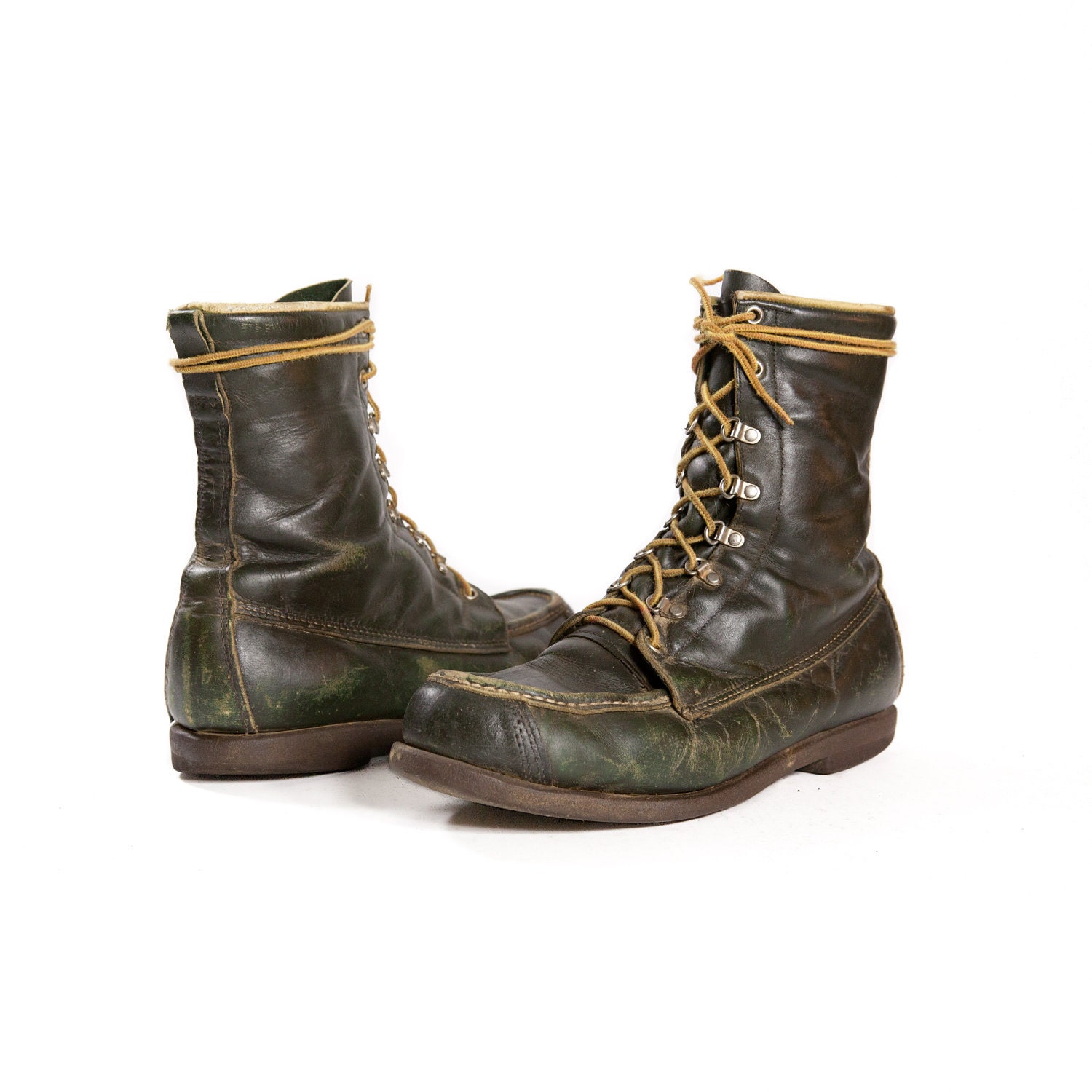 Vintage Hunting Boots by Fin and Feather in Swamp Green