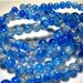 50 - 6MM Blue and Clear Crackle Glass Beads