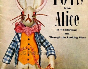 PDF Sewing Patterns for 1940's Vogue Toys from Alice In Wonderland - Instant Download