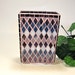 Stained glass mosaic vase navy blue plum and purple