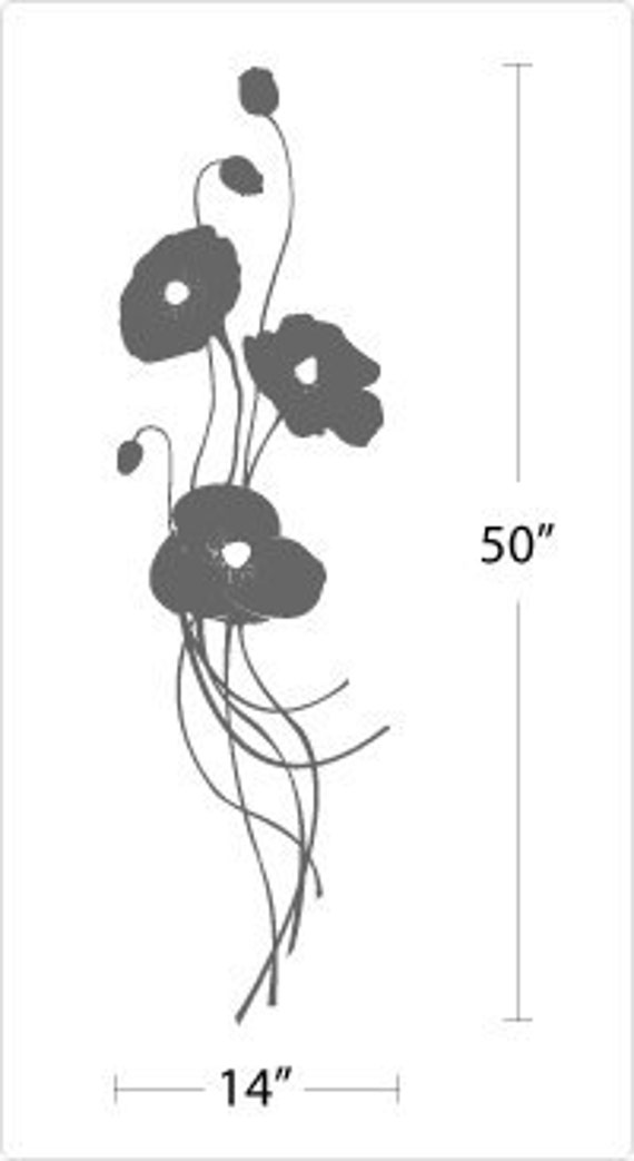 Poppy Flowers Vinyl Wall Decals By Idgrams On Etsy 