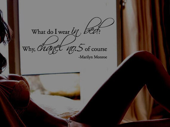 Big What Do I Wear In Bed Marilyn Monroe Vinyl Wall Quote