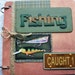 Fishing Chipboard Scrapbook Mini Album Premade 6x6