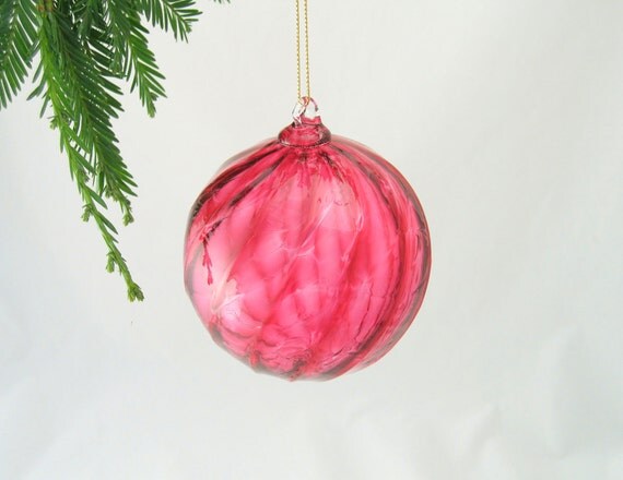 blown glass holiday ornament transparent fuschia pink ruby blown glass holiday ornament transparent fuschia pink ruby