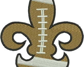 Football, Fleur de Lis, Embroidery Design, Machine Embroidery