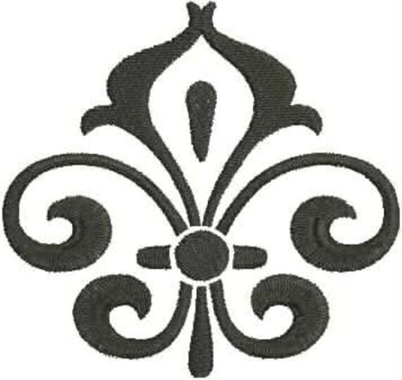 Items similar to Damask, Fleur de Lis, Fleur de Lis, Embroidery Design