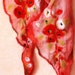 Soft and airy scarf with red flower