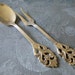 Vintage Swedish Demitasse Spoon Lemon Fork Open Work Handle Silverplate