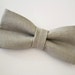 Mens Bow Tie Gray Linen