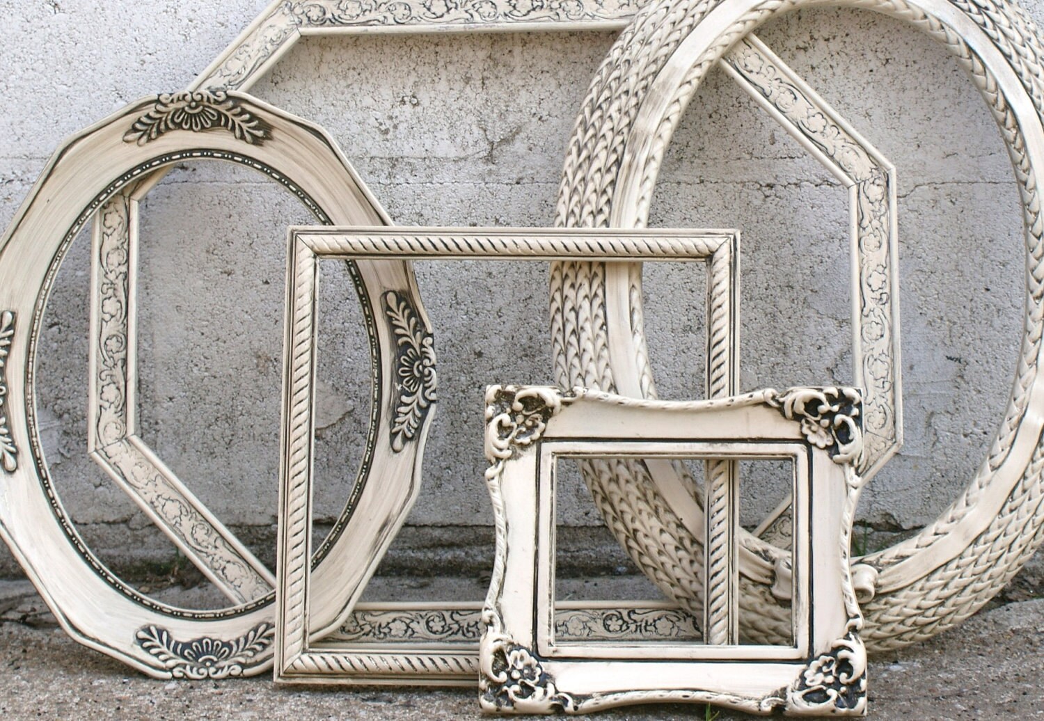 Shabby Chic Picture Frames French Romantic Ivory by DanielsVintage
