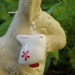 Large Red Flower Bunny Earrings in Silver