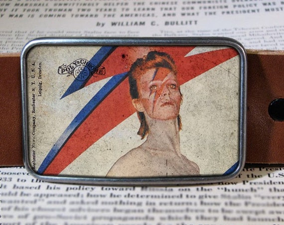 ziggy stardust belt buckle, david bowie buckle 268