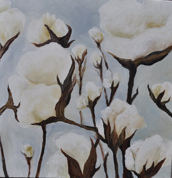 Soft Cotton Original Acrylic Painting on Canvas light blue