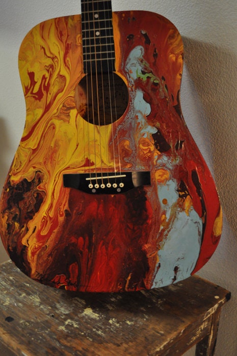 Abstract Painted Guitar Music And Art Come From the Soul