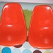 HOLD for Josh. Vintage PAIR Herman Miller Orange Fiberglass chairs. Mid century modern, 2 Eames Chairs1960's.