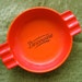 RARE Vintage Descoware Cast Iron Enamel Ashtray. Orange Flame. Mid century modern, Eames era. Made in Belgium. 1950s.