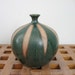 Vintage Modern Art Pottery Vase. Unmarked 1960's Weed Pot. Green Glaze.