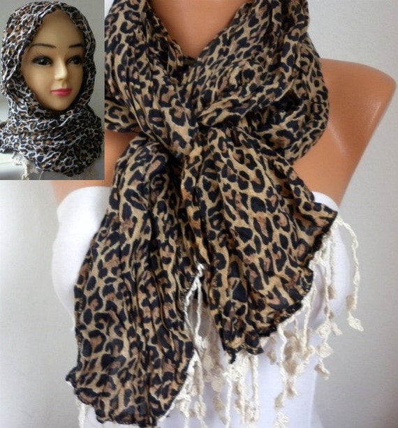 Items similar to Leopard Scarf Oversize Scarf Head Scarf Cotton Scarf ...