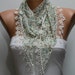 ON SALE - Scarf - Cowl with Lace Edge