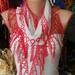White Scarf - Cowl with Lace Edge