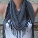 Multicolor Scarf - Cowl with Lace Edge