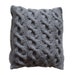 Knitted grey cushion cover with circles - 14x14 inches