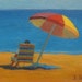 Sale Jennifer Boswell Original Modern Impressionist Beach Umbrella Figurative Oil Painting 5x7