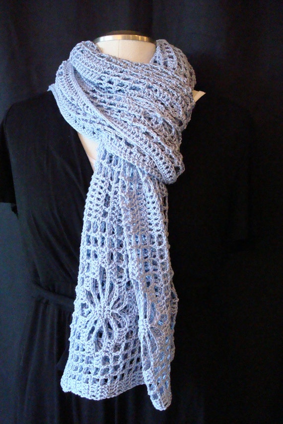 Crocheted Wrap Periwinkle Wedding Shawl Stole by ...
