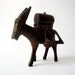 Vintage Handcarved Wooden Donkey Figurine
