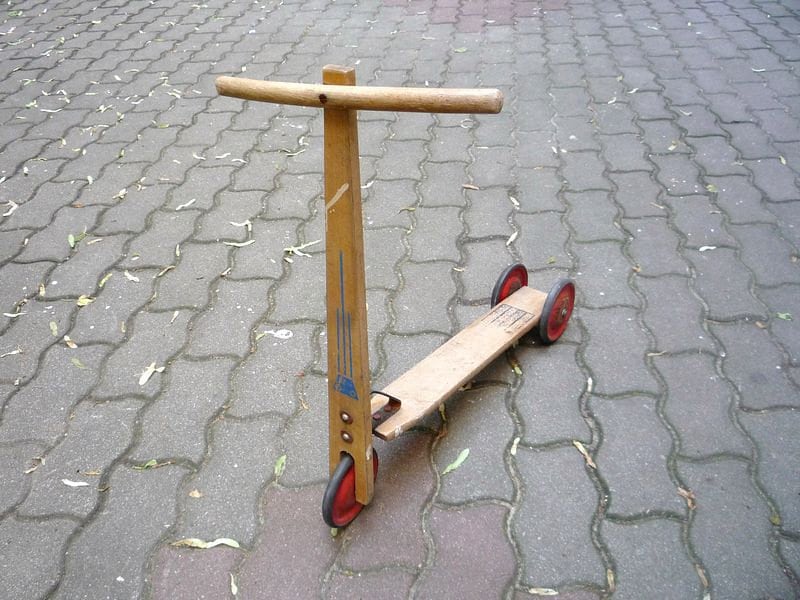 vintage wooden scooter