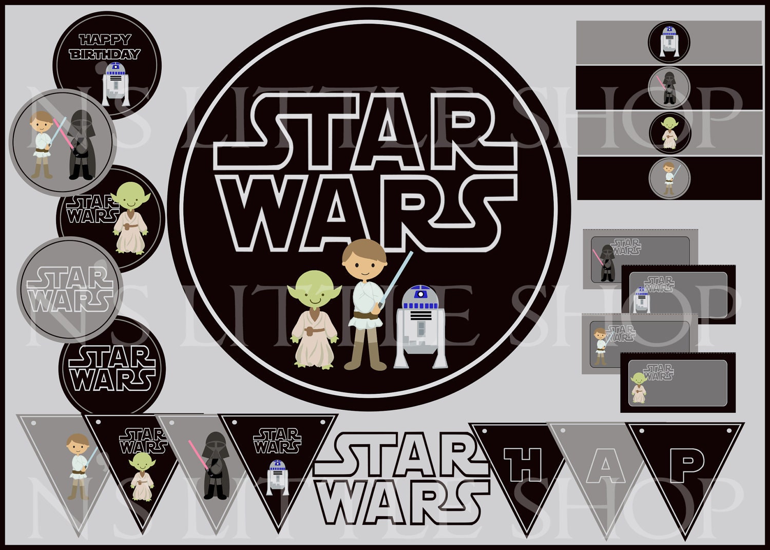 Items similar to STAR WARS inspired printable party. All you need to
