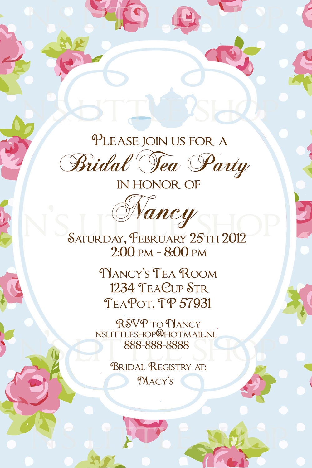 English Tea Party Invitations 8