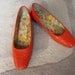 Vintage 1960s orange mod dollybird shoes uk 4 us 6.5 eur 37